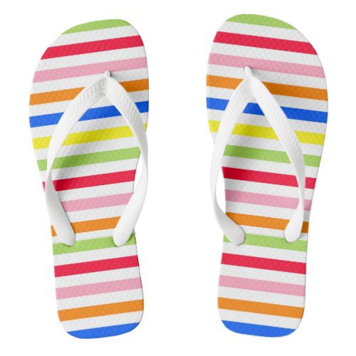 Multi Colored Candy Stripes Flip Flops