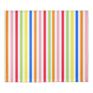 Multi Colored Candy Stripes King Size Duvet Cover