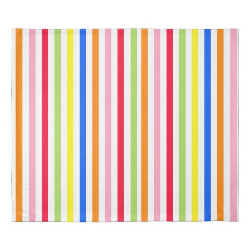 Multi Colored Candy Stripes King Size Duvet Cover