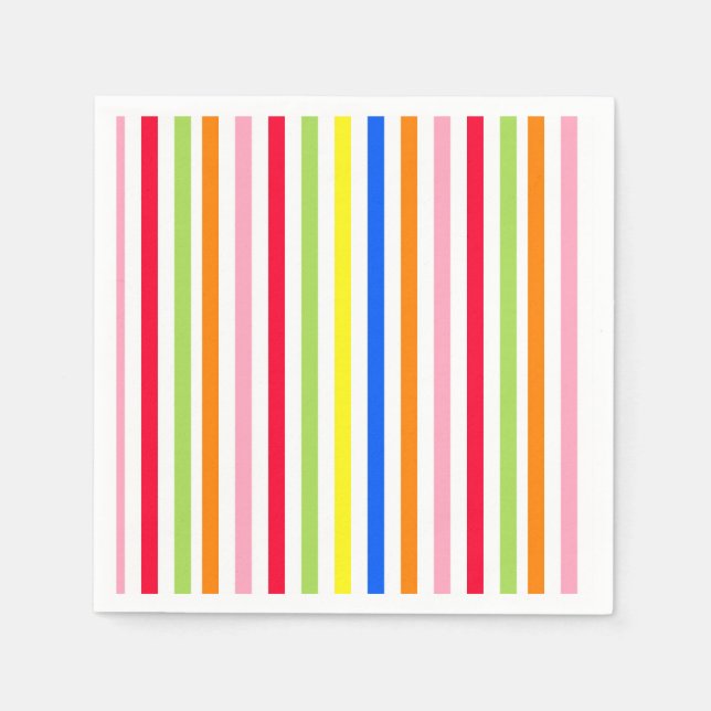 Multi Colored Candy Stripes Napkins (Front)