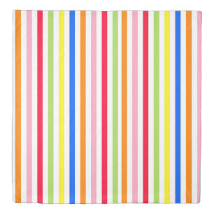 Multi Colored Candy Stripes Queen Size Duvet Cover