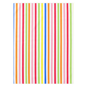 Multi Colored Candy Stripes Queen Size Tablecloth