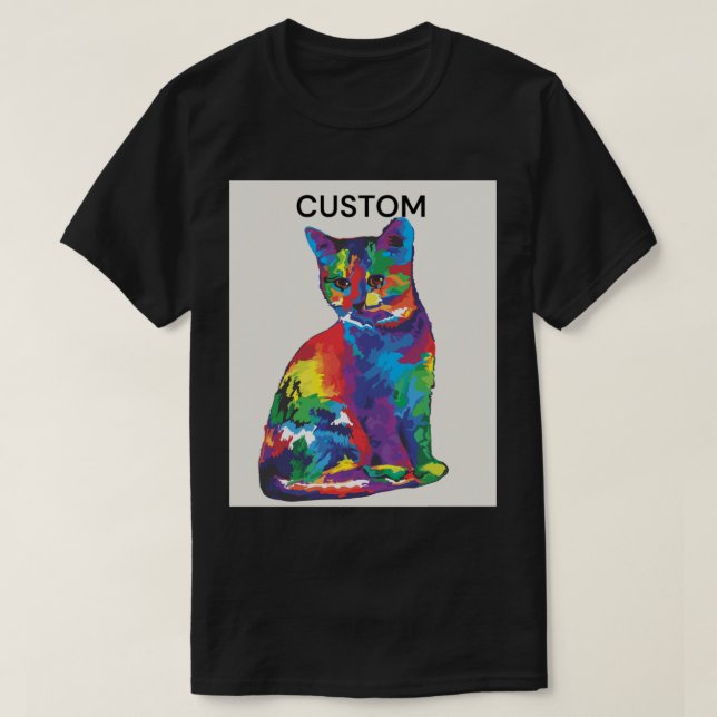 multi-colored cat T-Shirt (Design Front)