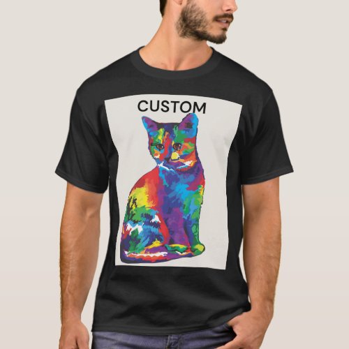 multi_colored cat T_Shirt