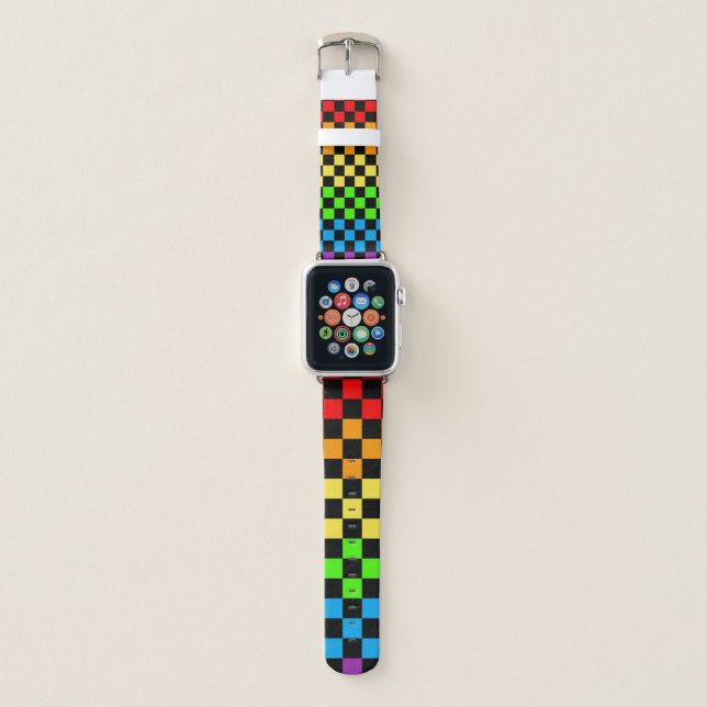 Multi-Colored Checkered design Apple Watch Band (Front)