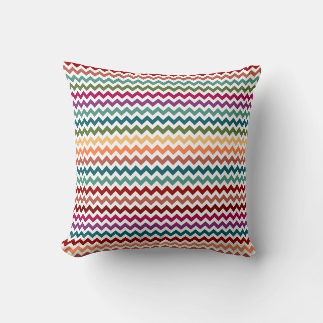 Multi-Colored Chevrons | Customizable Pillow (Front)