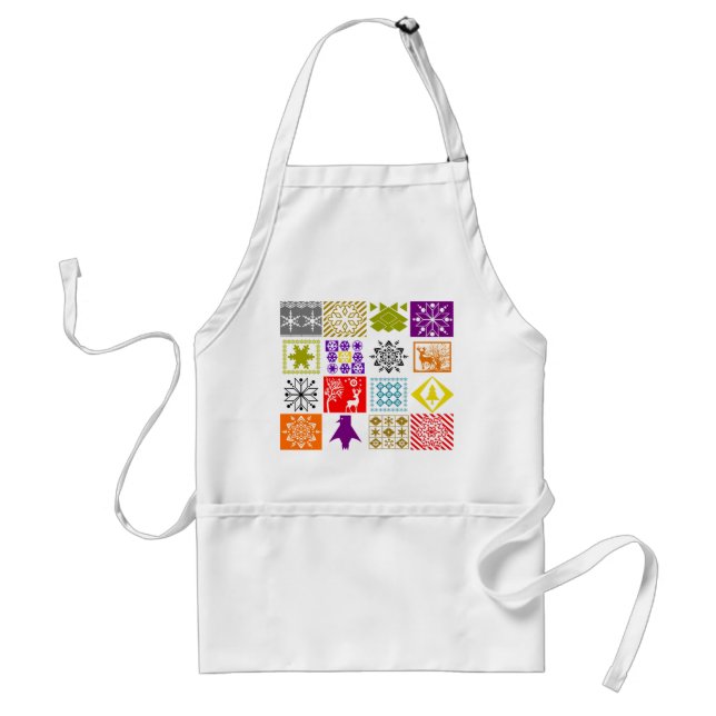 Multi-colored Christmas Adult Apron (Front)