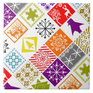 Multi-colored Christmas Ceramic Tile