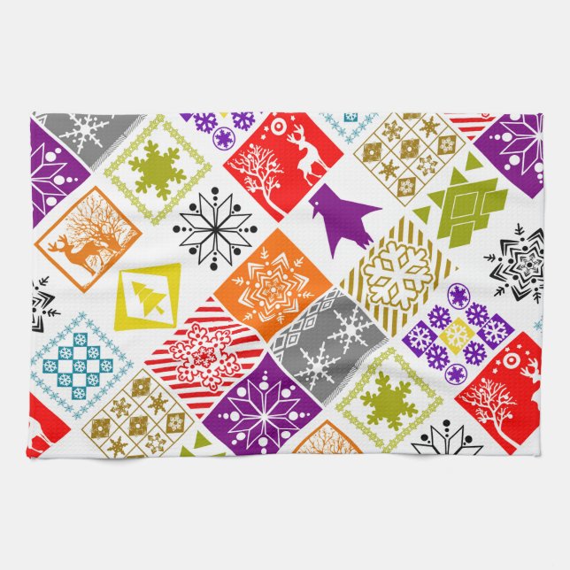 Multi-colored Christmas Kitchen Towel (Horizontal)