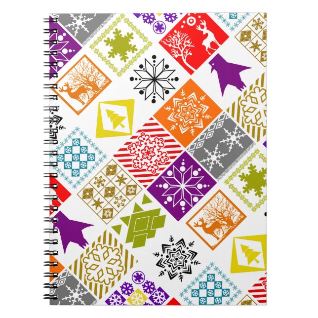 Multi-colored Christmas Notebook (Front)