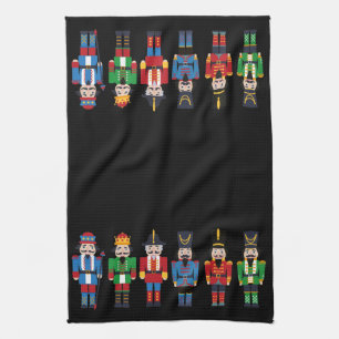 Multi-colored Christmas Nutcrackers Kitchen Towel