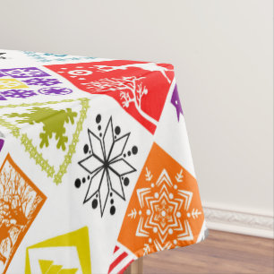 Multi-colored Christmas Tablecloth