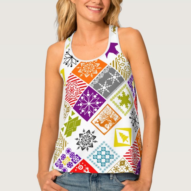 Multi-colored Christmas Tank Top (Front)