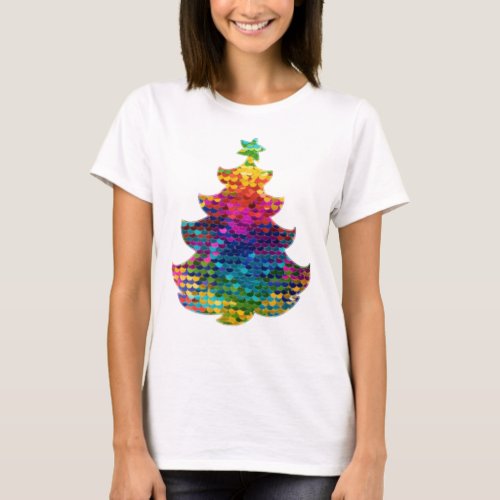 Multi_colored Christmas Tree Decoration Gift mom T_Shirt