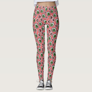 Multi-colored circles and retro sixties leggings
