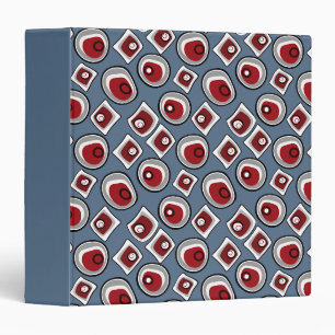 Multi-colored circles and rings retro sixties 3 ring binder