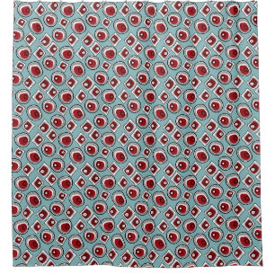 Multi-colored circles and rings retro sixties shower curtain
