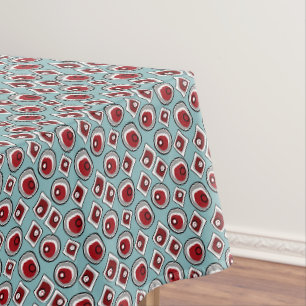Multi-colored circles and rings retro sixties tablecloth