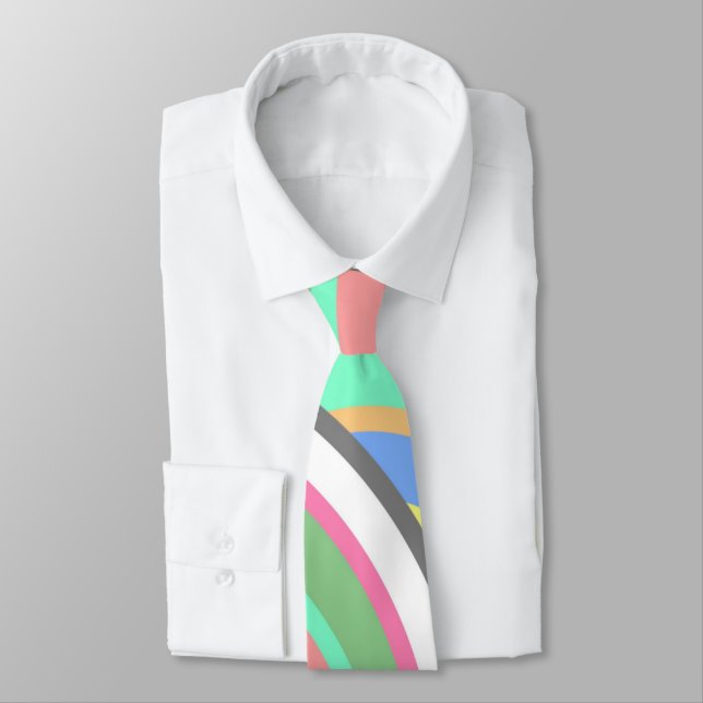 Multi-Colored Circles - Happy Vibes Neck Tie (Tied)
