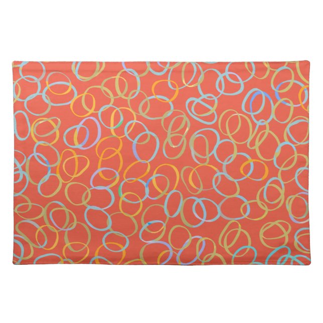 Multi Colored Cool Abstract Pattern Cloth Placemat (Front)