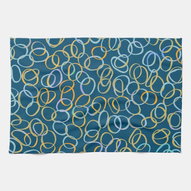 Multi Colored Cool Abstract Pattern Kitchen Towel (Horizontal)