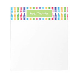 Multi Colored Crayons Personalized Notepad