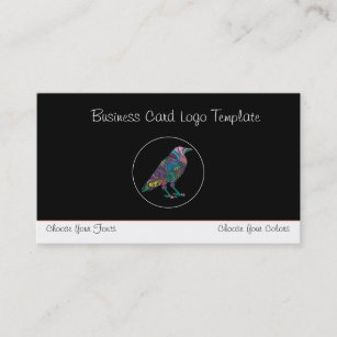 Multi- Colored Crow or Raven Logo Business Card