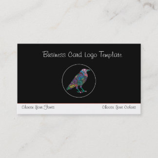 Multi- Colored Crow or Raven Logo Business Card