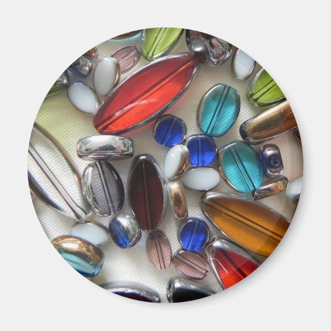 multi colored crystal beads magnet (Front)