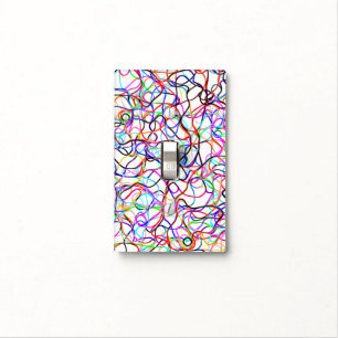 Multi-colored Curvy Line Pattern -COOL Light Switch Cover