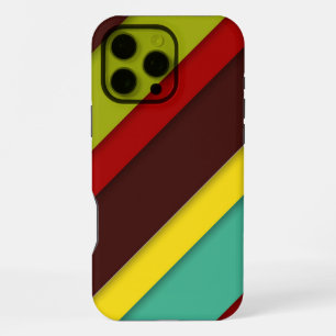 Multi-Colored Diagonal Stripes – Modern Rainbow iPhone 16 Pro Max Case