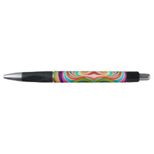 Multi-Colored Diagonal Stripes Skateboard Retro Pen