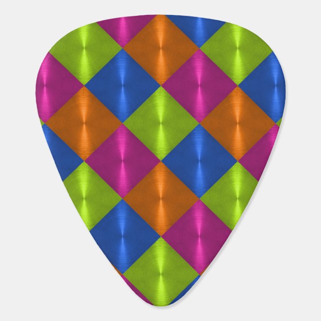 Multi Colored Diamond Guitar Pick (Back)