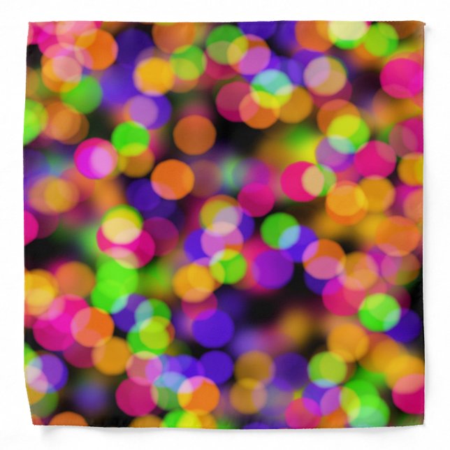 Multi-Colored Disco Lights Bokeh Bandana (Front)