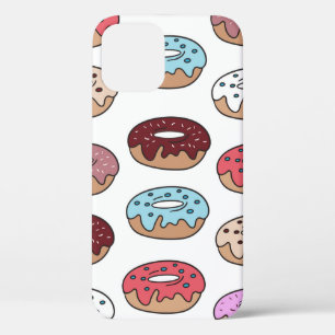 Multi-colored donuts hand drawn seamless pattern. iPhone 12 case