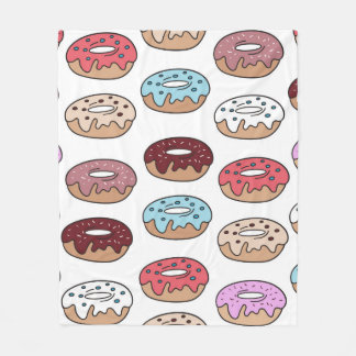 Multi-colored donuts hand drawn seamless pattern.  fleece blanket