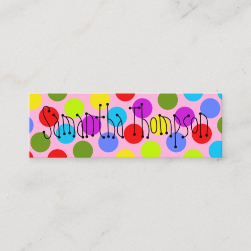 Multi_Colored Dot Kids Contact Info Calling Card