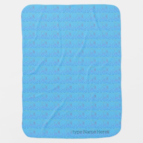 Multi Colored Elephant Adorable Comfortable Blue Baby Blanket