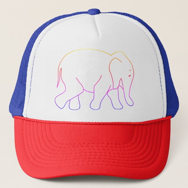 Multi Colored Elephant Adorable Comfortable Lovely Trucker Hat (Front)