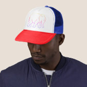 Multi Colored Elephant Adorable Comfortable Lovely Trucker Hat (In Situ)