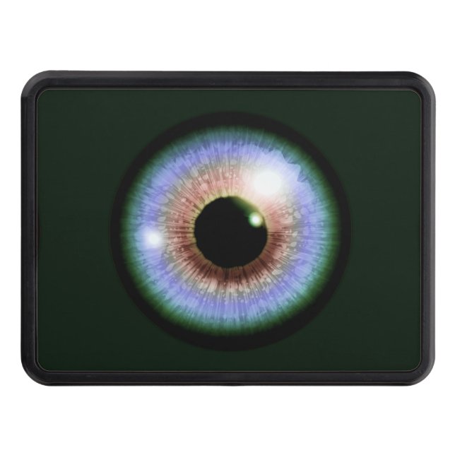 Multi-colored Eyeball Trailer Hitch Cover (Front)