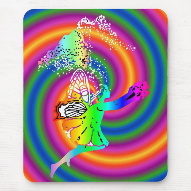 Multi-colored fairy mouse pad (Front)
