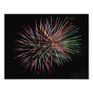 Multi colored fireworks photo print