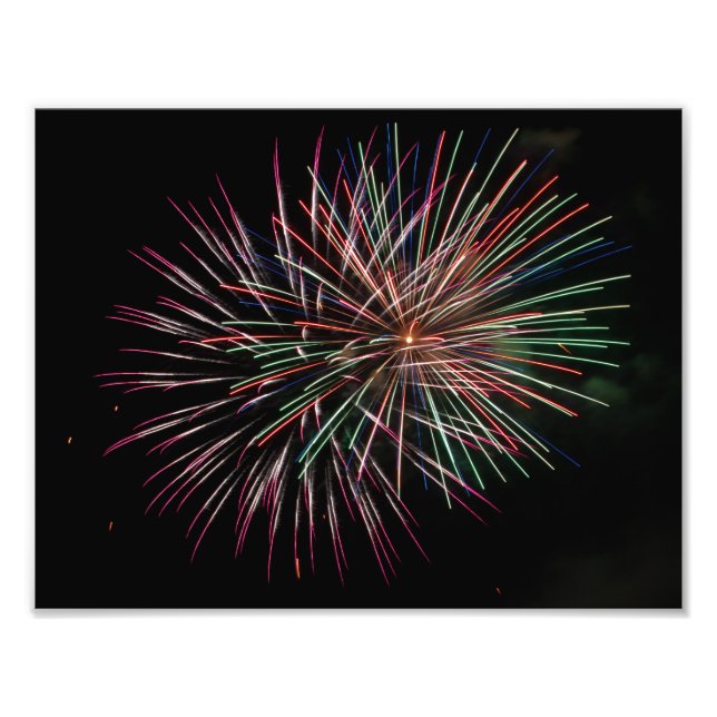 Multi colored fireworks photo print (Front)