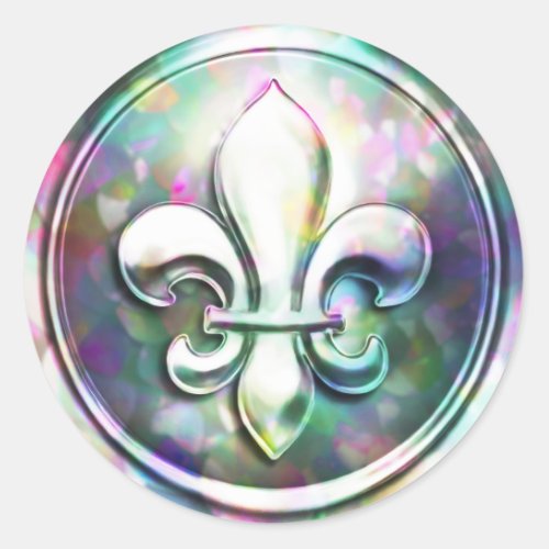 Multi_Colored Fleur de Lis Envelope Seal