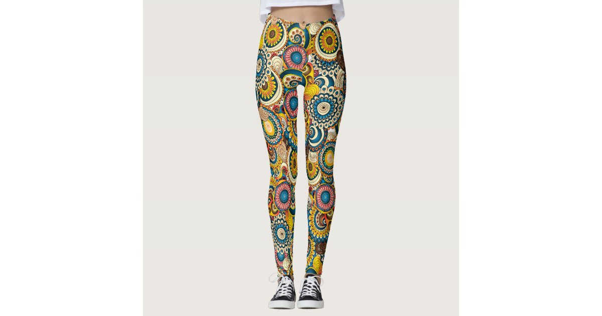Multicolored Abstract Patterned Tights