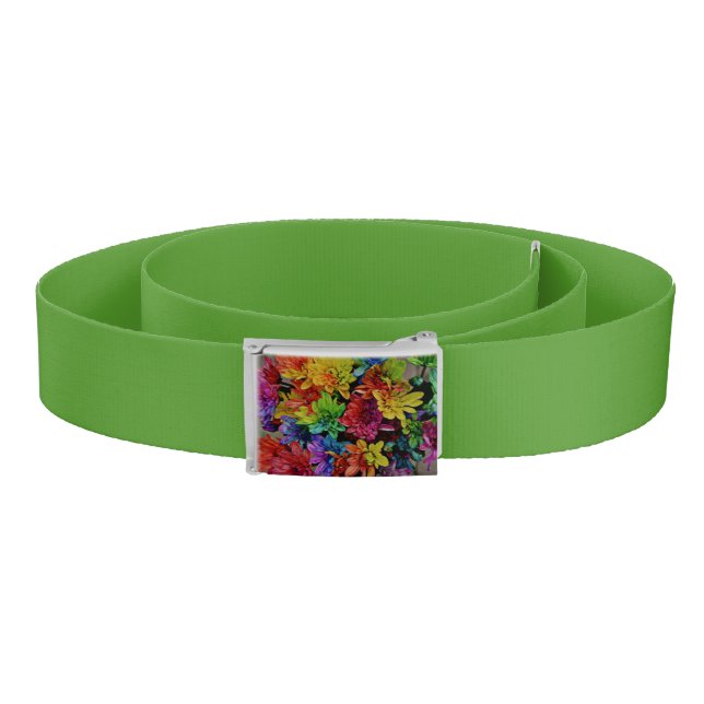 Multi-Colored Floral Belt w/ Green (Coil)