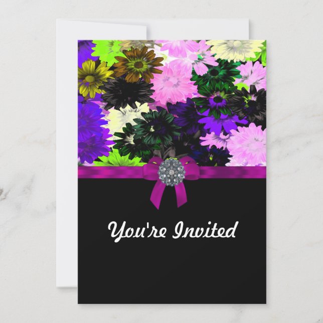 Multi-colored floral invitation (Front)