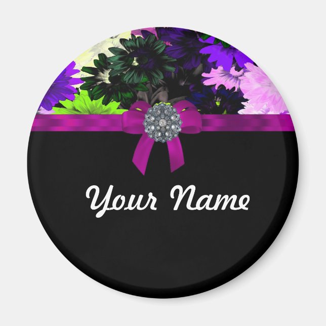 Multi-colored floral magnet (Front)