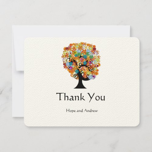 Multi Colored Flower LoveTree Wedding Thank You